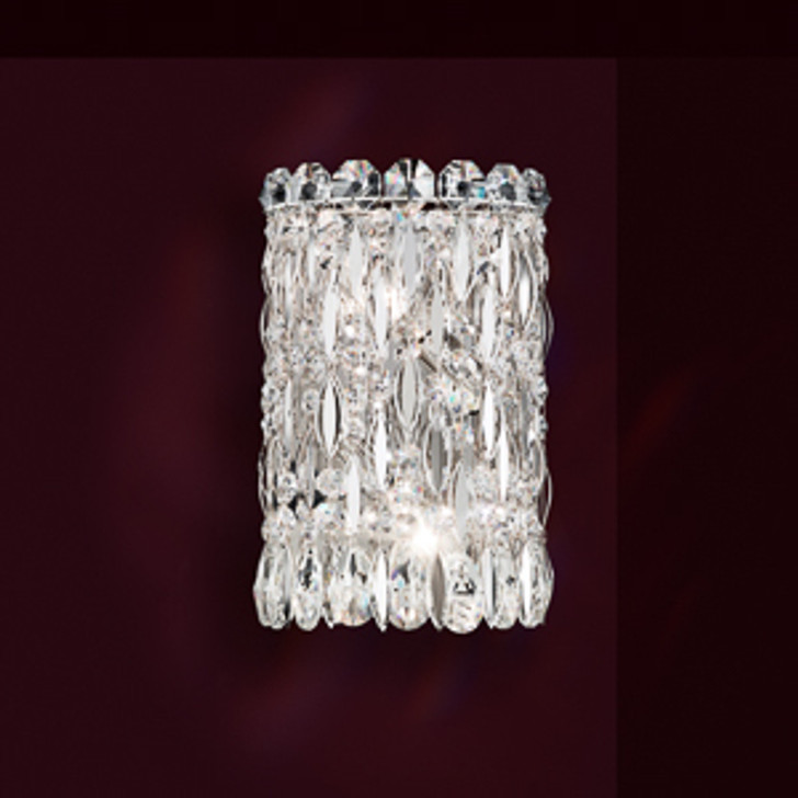 Sarella Wall Sconce, 2-Light, Antique Silver, Clear Swarovski Crystal, 11"H (RS8333N-48S 1HWXR8)