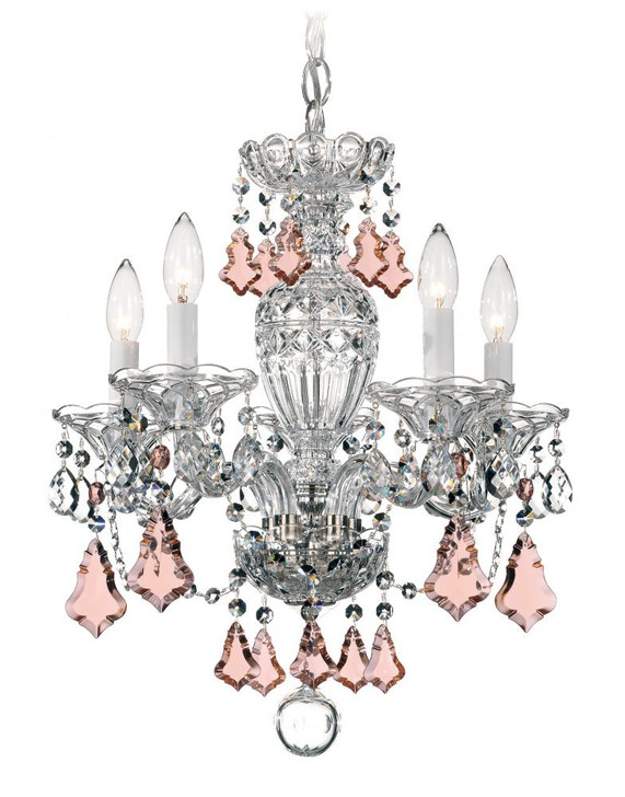 Sterling Chandelier, 5-Light, Aurelia Gold, Clear Swarovski Crystal, 16"W (2999-211S 17UXHE)