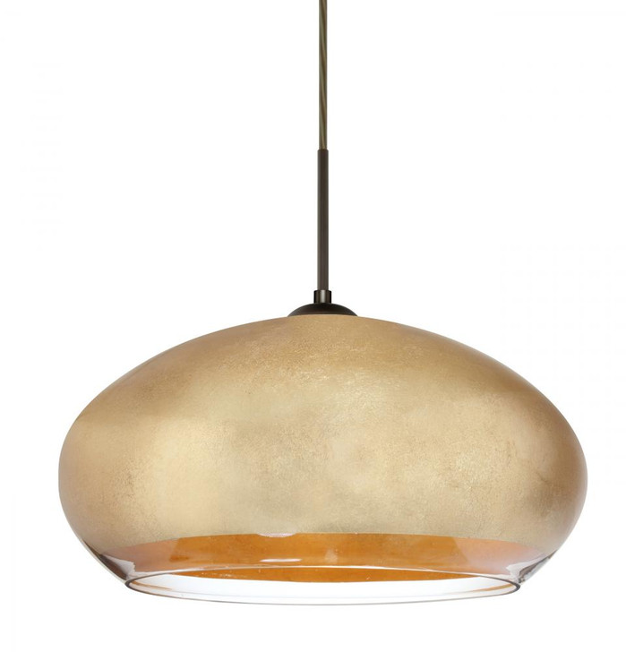 Brio 14 Pendant, 1-Light, Bronze, Gold Foil, 13.75"W (1JT-4345GF-BR 23QYL3)