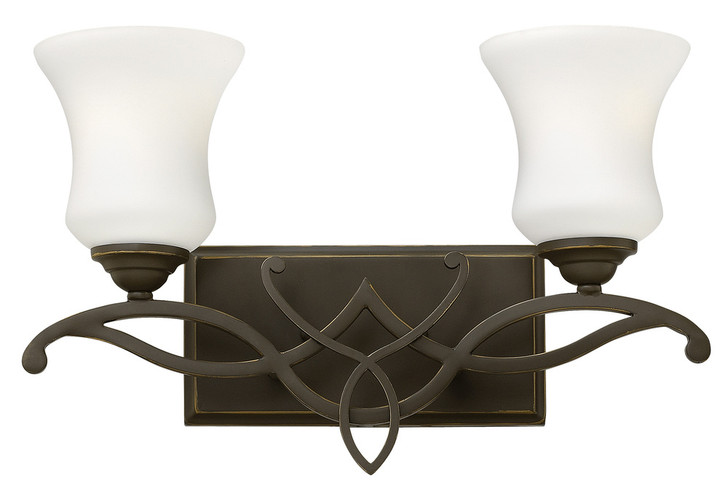 Brooke Bath Vanity Light, 2-Light, Olde Bronze, 16.5"W (5002OB K8GR)