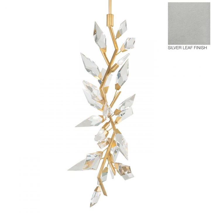 Foret Pendant, Linear, 4-Light, Silver, Faceted Crystal Leaves, 19"W (901640-1ST KJ98)