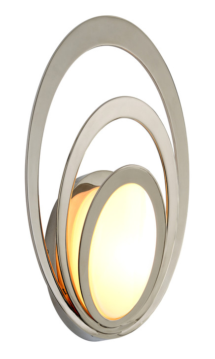 Stratus Wall Light, 1-Light, Polished Stainless Steel, Opal White Glass Shade, 15"H (B6502 Q775)