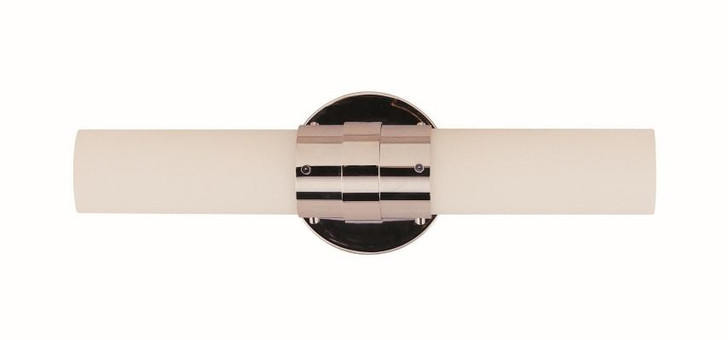 Fusion Wall Sconce, 2-Light, Cylinder, Brushed Nickel, White Frost Glass Shade, 4.5"H (TR1V)