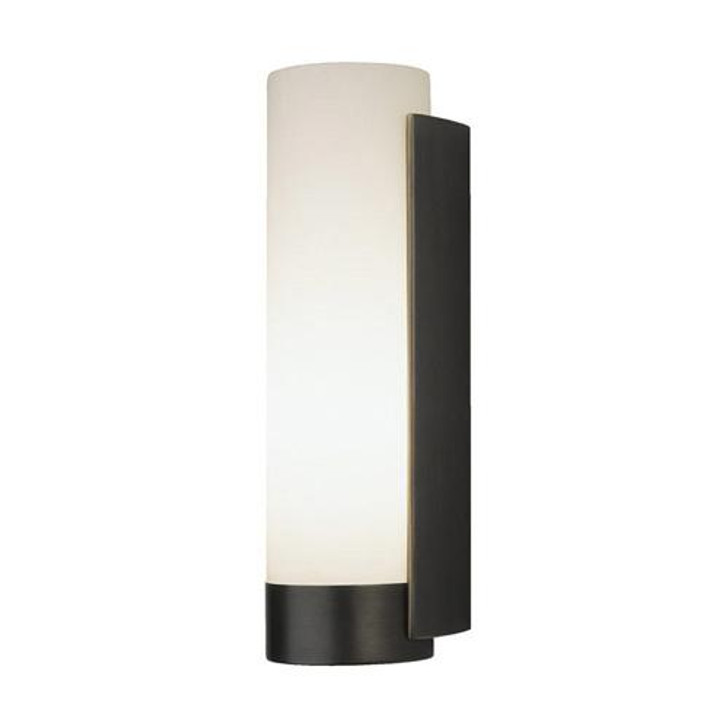 Tyrone Wall Sconce, 1-Light, Deep Patina Bronze, Frosted White Glass, 12"H (Z1310 24JVX)