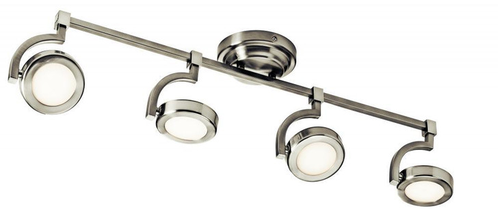 Andlos Rail Light, 4-Light, LED, Brushed Nickel, Etched Acrylic Diffuser, 32"W (83382 5X9XF)