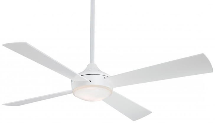Aluma Ceiling Fan, 4-Blade, 1-Light, LED, Flat White, Flat White Blades, 52"W (F521L-WHF HM0U)