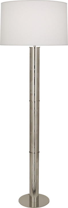 Brut Floor Lamp, 1-Light, Polished Nickel, Fabric Hardback Shade, 62.25 (S628 2HNKM)