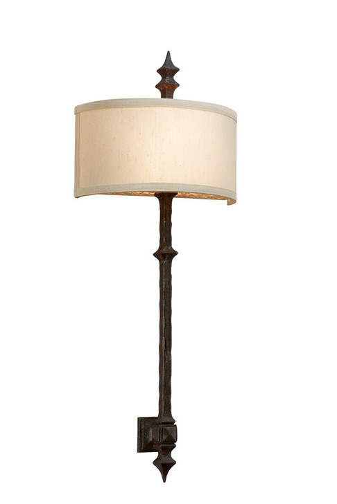 Umbria Wall Sconce, 2-Light, Umbria Bronze, Hardback Linen Shade, 28.5"H (B2912 J5V8)