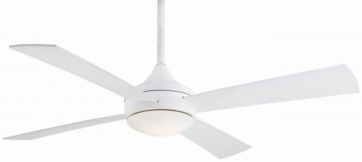 Aluma Ceiling Fan, 4-Blade, 1-Light, LED, Flat White, Flat White Blades, 52"W (F523L-WHF HM0Z)