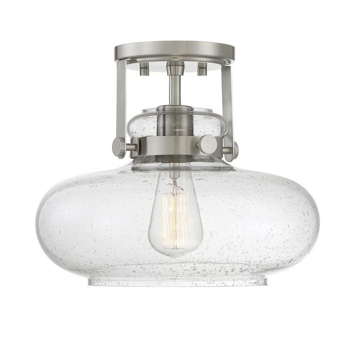 Semi-Flush Mount, 1-Light, LED, Brushed Nickel, 12"W (8040CDF)