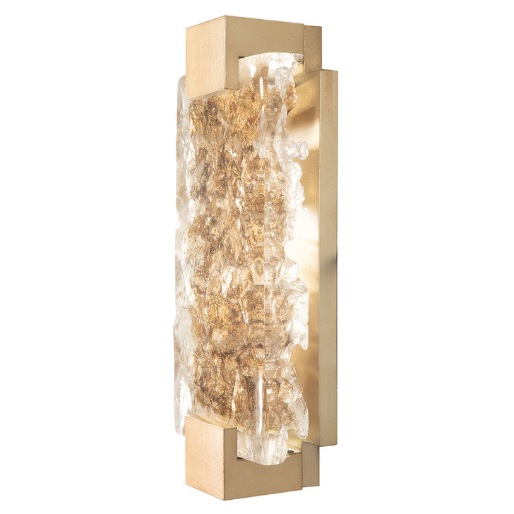 Terra Wall Sconce, 2-Light, LED, Champagne Tinted Gold, Antiqued Gold Leaf Glass, 15.75"H (896650-32ST NF49)