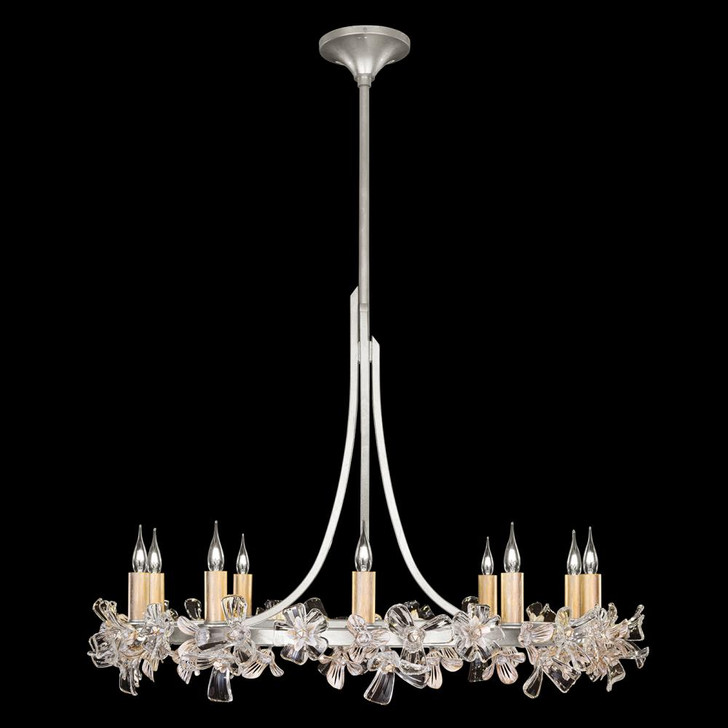 Azu Chandelier, Round, 10-Light, Silver, 34.5"W (915240-1ST NLXX)