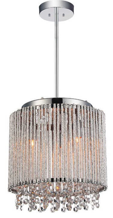 Claire Drum Shade Mini Pendant, 3-Light, Chrome, 10"W (5535P10C-R 3060CH8)