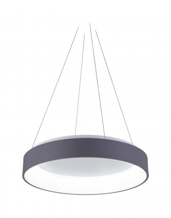 Arenal Drum Shade Pendant, LED, Gray/White, 24"W (7103P24-1-167 3066NMK)