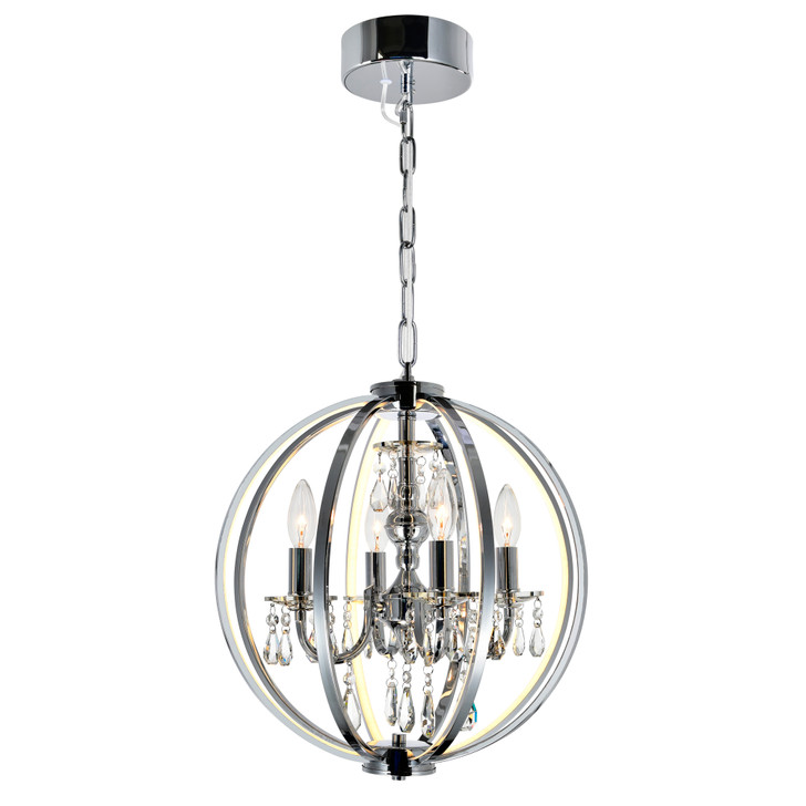 Abia Chandelier, 4-Light, Chrome, 16"W (5025P16C-4 305XAVF)