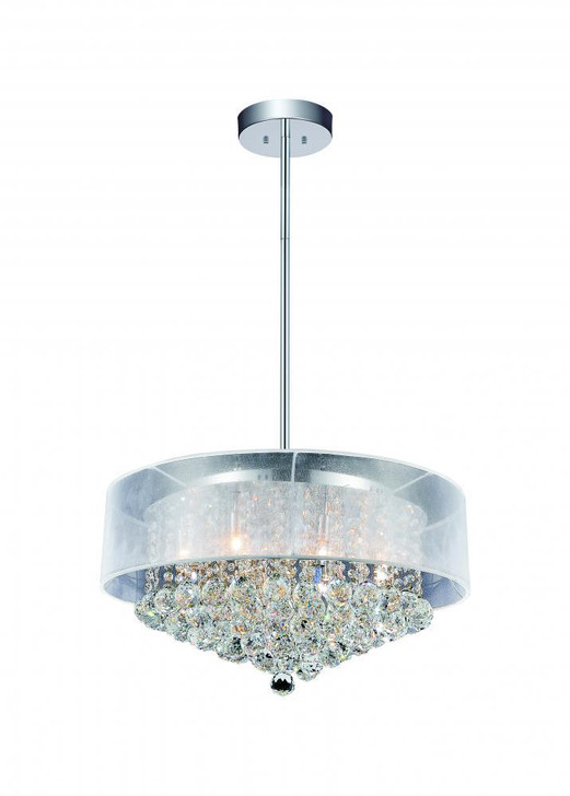 Radiant Drum Shade Chandelier, 12-Light, Chrome, 24"W (5062P24C (Clear + W) 305XCUQ)