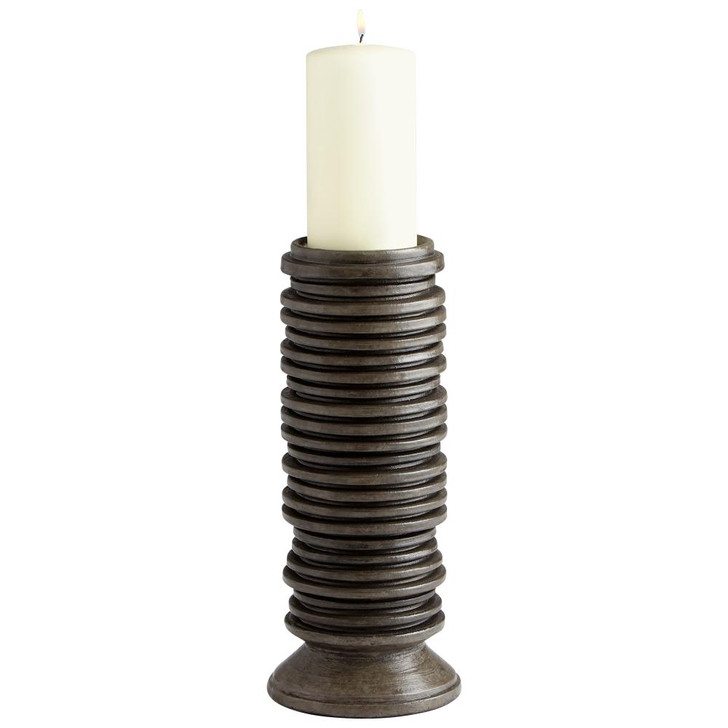 Large Provo Candleholder, Black, Ceramic, 12"H (11022 MGR5V)