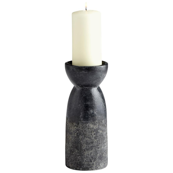 Large Escalante Candleholder, Black, Ceramic, 8"H (11017 MGR5P)
