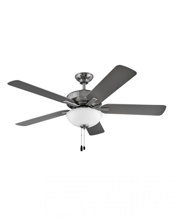 Metro Ceiling Fan, 5-Blade, 2-Light, Brushed Nickel, Matte Black Blades, 52"W (903352FBN-LIA 9Q6KV)