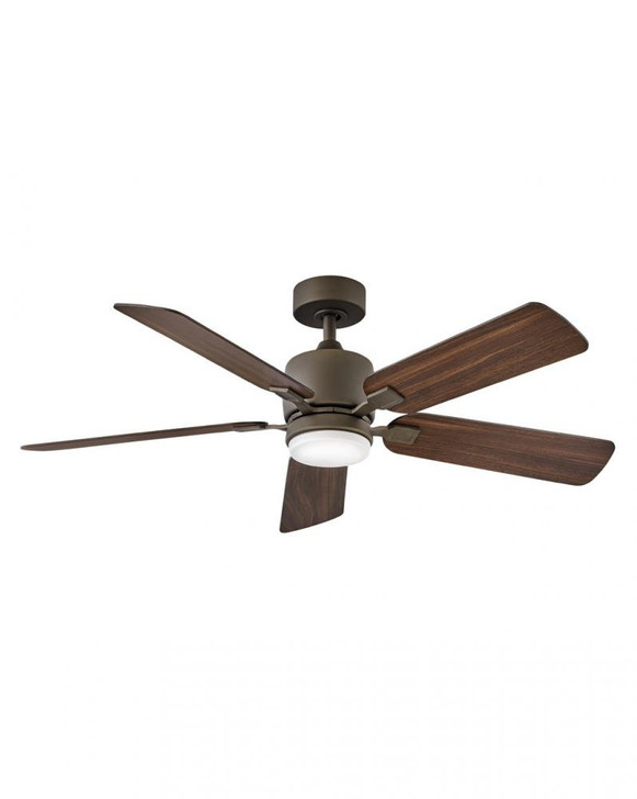 Afton Ceiling Fan, 5-Blade, 1-Light, LED, Metallic Matte Bronze, Walnut Blades, 52"W (903552FMM-LIA 9Q6L9)