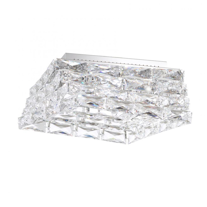 Glissando Flush-Mount, 5-Light, LED, Stainless Steel, Clear Swarovski Crystal, 15.5"W (STW710N-SS1S 1J5ZUK)
