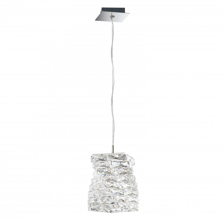 Glissando Large Pendant, 1-Light, LED, Stainless Steel, Clear Swarovski Crystal, 9"W (STW510N-SS1S 1J5ZUJ