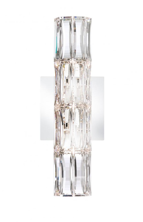 Verve Wall Sconce, 3-Light, Polished Stainless Steel, Clear Swarovski Crystal, 12"H (A9950NR700224 1J5ZUL)