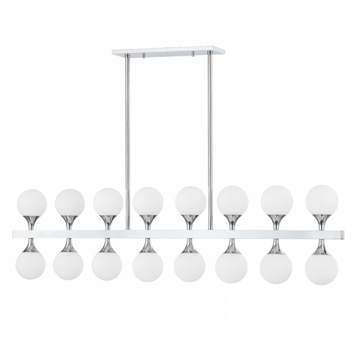 Astoria Linear Chandelier, 16-Light, Polished Chrome, 50"W (3350-PC A8J7J)