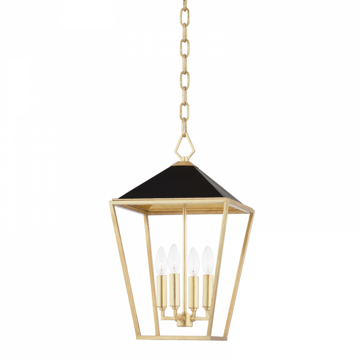 Paxton Pendant, 4-Light, Gold Leaf, Black, 12"W (5713-GL/BK A8J8G)