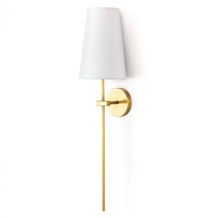 Toni Wall Sconce, 1-Light, Natural Brass, Linen Shade, 32"H (15-1152 50502P5)