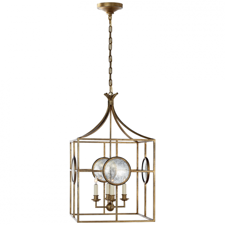 Gramercy Medium Hanging Lantern, 4-Light, Gilded Iron, 29"H (CHC 2186GI 2MYG7)