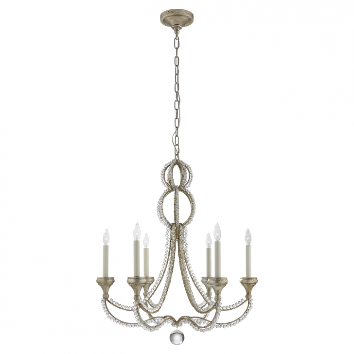 Milan Chandelier, 6-Light, Venetian Silver, 29.25"W (NW 5030VS 2R25K)