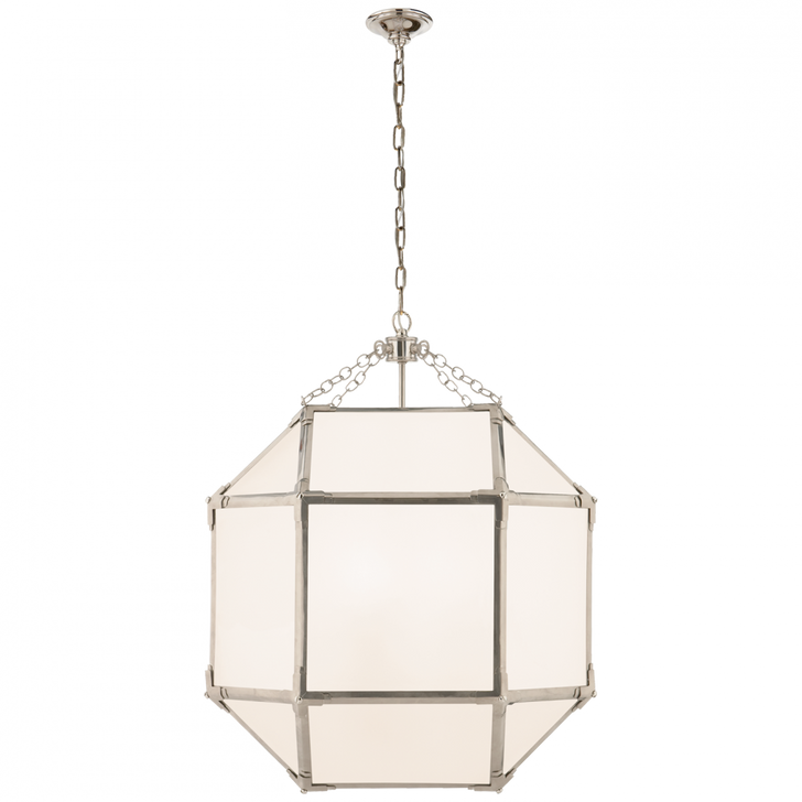 Morris Pendant, 3-Light, Polished Nickel, White Glass, 18.5"W (SK 5009PN-WG CPZR8)