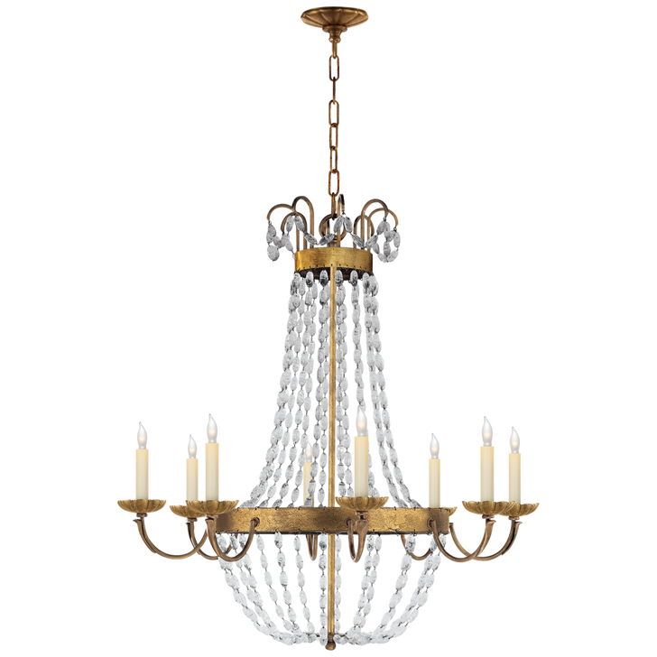 Paris Flea Market Chandelier, 8-Light, Gilded Iron, 32"W (CHC 1408GI-SG 2FU7K)