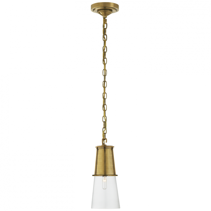 Robinson Pendant, 1-Light, Hand-Rubbed Antique Brass, Clear Glass, 4.75"W (TOB 5751HAB-CG 2V4TQ)