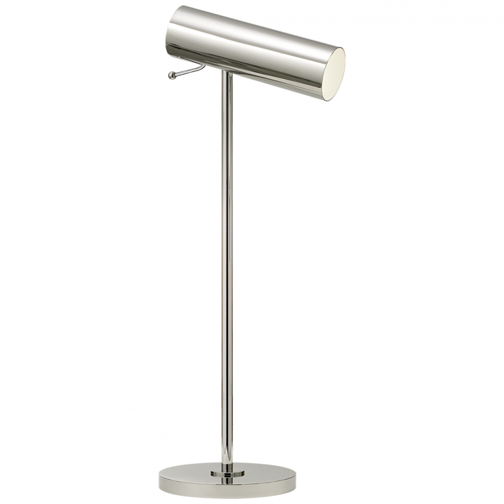 Lancelot Desk Lamp, 1-Light, Pivoting, Polished Nickel, Polished Nickel Shade, 20.5"H (ARN 3042PN CHZC7)