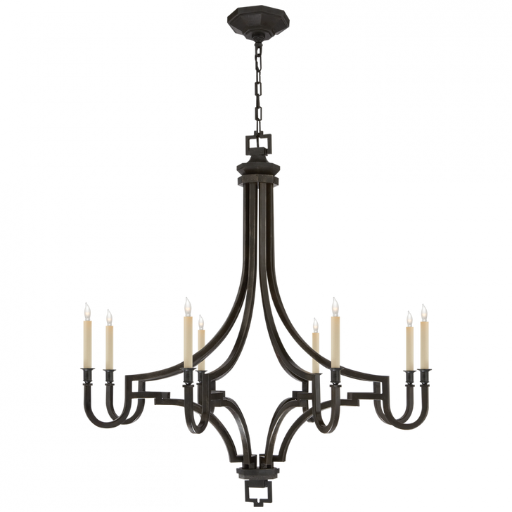 Mykonos Chandelier, 8-Light, Aged Iron, 37"W (CHC 1562AI 25P7J)