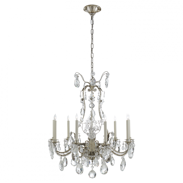 Yves Chandelier, 9-Light, Burnished Silver Leaf, 31"W (TOB 5470BSL 2R519)