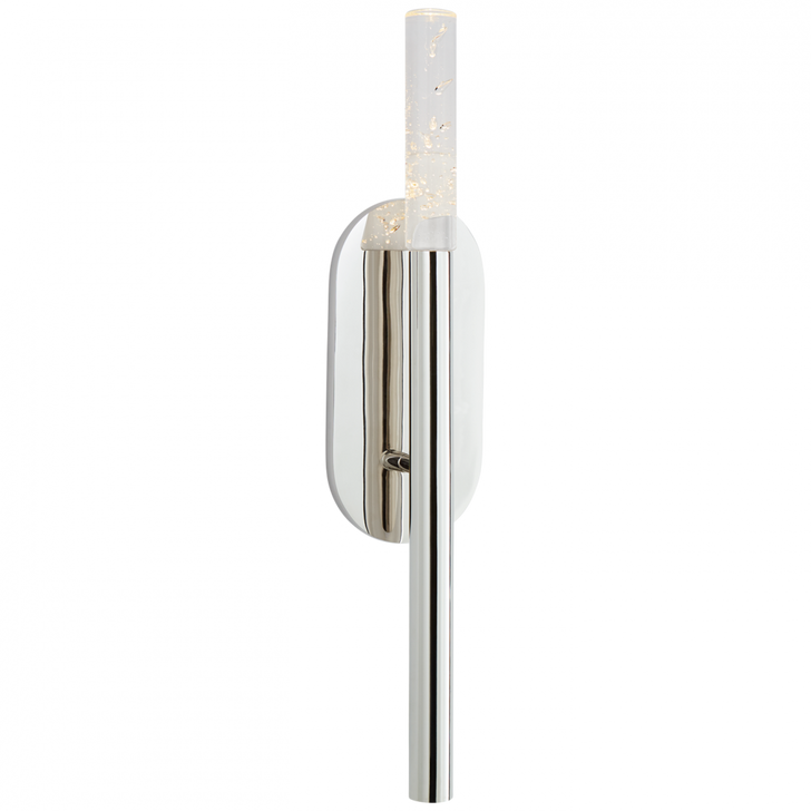 Rousseau Bathroom Wall Sconce, LED, Polished Nickel, Seeded Glass, 20"H (KW 2281PN-SG CLW65)