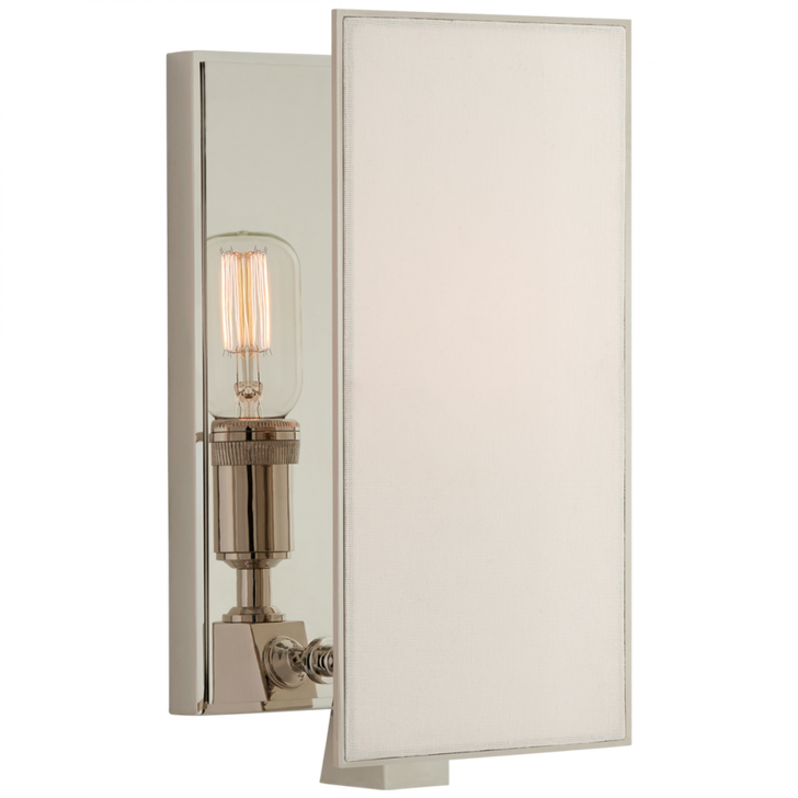 Albertine Wall Sconce, 1-Light, Polished Nickel, Linen Shade, 12.25"H (TOB 2341PN-L CPXVG)