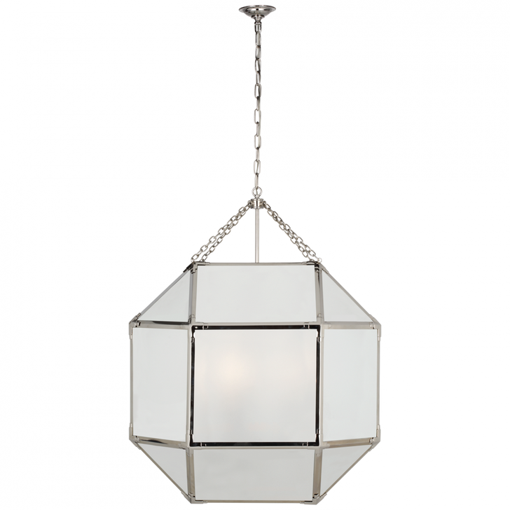 Morris Pendant, 6-Light, Polished Nickel, Frosted Glass, 30.5"W (SK 5034PN-FG CU4A0)