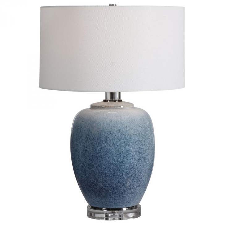 Blue Waters Table Lamp, 1-Light, Ceramic, Cobalt, Aqua, Polished Nickel, 27"H (28435-1 A6CQH)