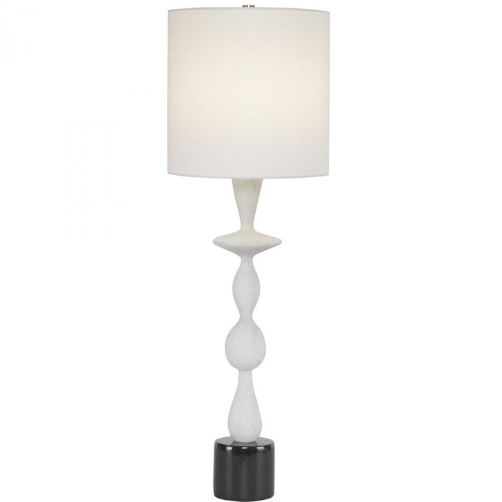 Inverse Table Lamp, 1-Light, White Marble, Black, 35"H (29796-1 A6CQP)