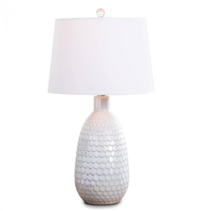 Coastal Living Glimmer Table Lamp, 1-Light, White, Linen Shade, 25.5"H (13-1494WT 50502PF)
