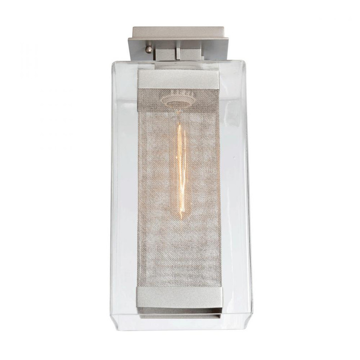 Polaris Outdoor Semi-Flush Mount, 1-Light, Coastal Bronze, Coastal Silver, Clear Glass, 6.8"W (356850-SKT-75-72-ZM0707 5DKWR0)