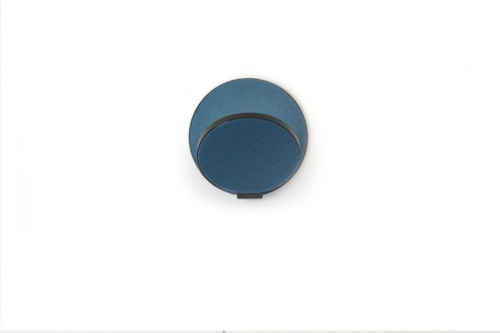 Gravy Wall Sconce, LED, Metallic Black, Azure Felt Plates, 5"H (GRW-S-MBK-AZF-HW 407UGLG)