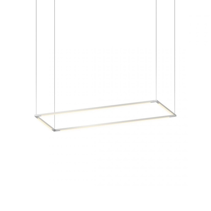 Z-Bar Pendant, Medium Rectangle, LED, Silver, 38.5"W (ZBP-36-R-SW-SIL-CNP 407UGLX)