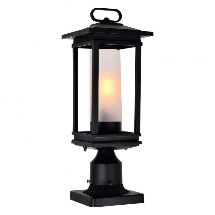 Granville Outdoor Post Mount Light, 1-Light, Black, Frosted Glass, 15.5"H (0412PT7-1-101 3069P9Z)