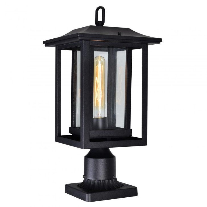 Winfield Outdoor Post Mount Light, 1-Light, Black, Clear Glass, 17"H (0414PT10-1-101 3069PA6)