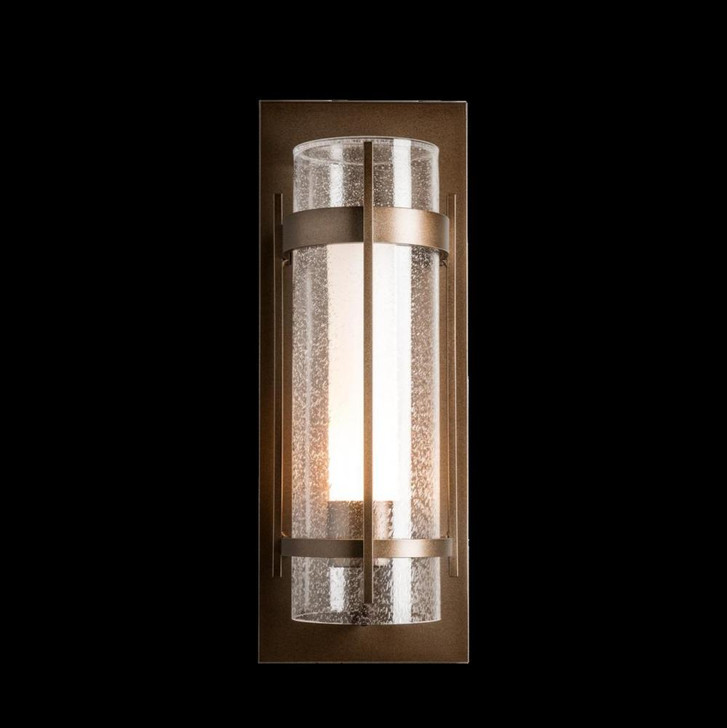 Banded Outdoor Wall Sconce, 1-Light, Coastal Dark Smoke, Opal and Seeded Glass, 21"H (305898-SKT-77-ZS0656 5D0LUH)